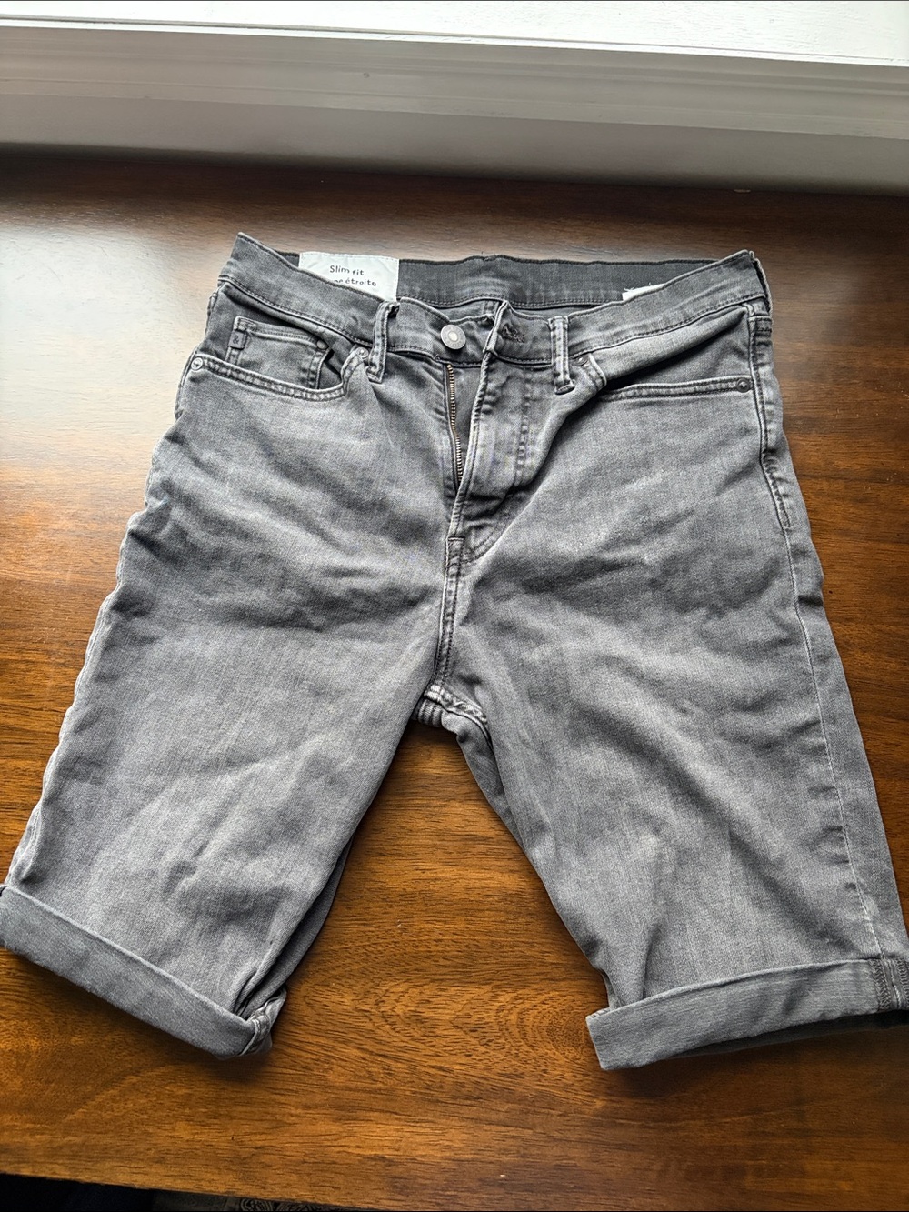 Men's Slim Fit Denim Cuffed Shorts